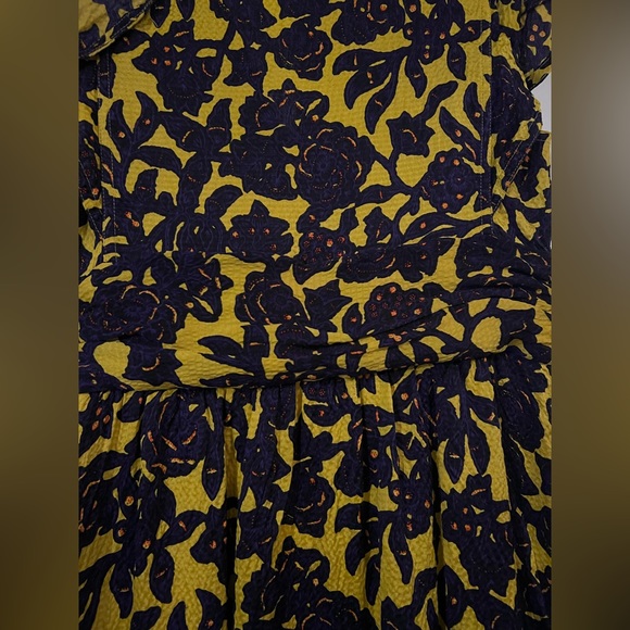 A.L.C. x Revolve Valencia Floral Yellow Purple Cutout Ruffle Sleeve Midi Dress - Picture 2 of 6